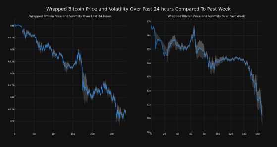 Wrapped Bitcoin Down More Than 5% Within 24 hours